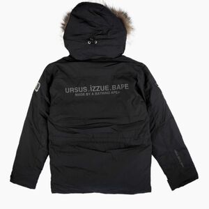 Bape Black Down Jacket with Blue Graphic